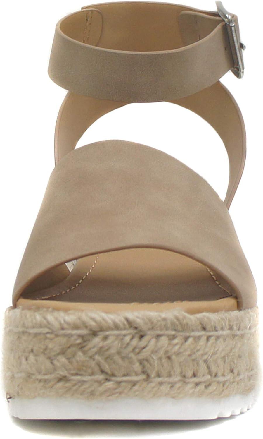 imageSoda Little KidsChildrenGirls TopicIIS Espadrille Flatform Wedge Open Toe SandalsDknat