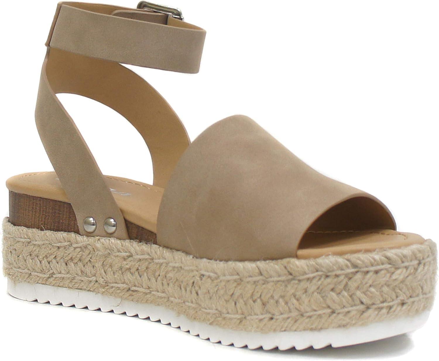 imageSoda Little KidsChildrenGirls TopicIIS Espadrille Flatform Wedge Open Toe SandalsDknat