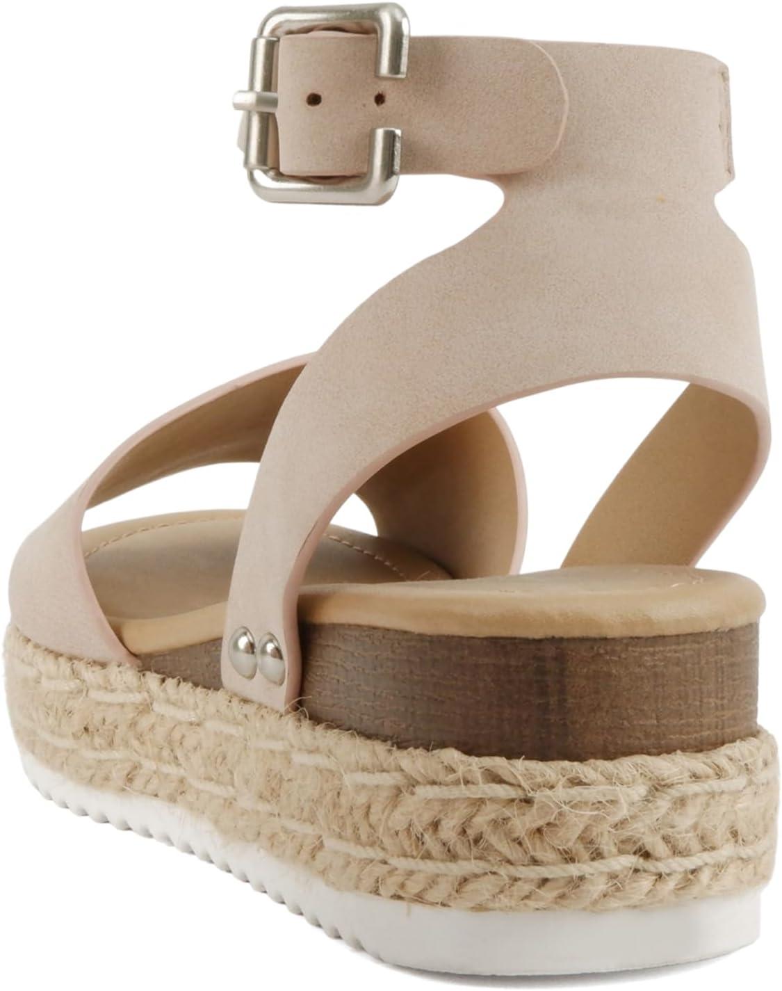 imageSoda Little KidsChildrenGirls TopicIIS Espadrille Flatform Wedge Open Toe SandalsDusty Mauve