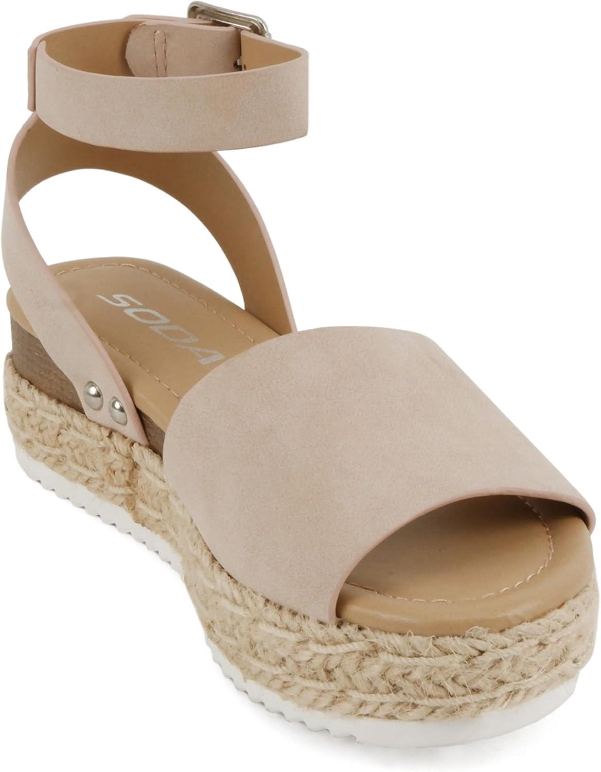 imageSoda Little KidsChildrenGirls TopicIIS Espadrille Flatform Wedge Open Toe SandalsDusty Mauve