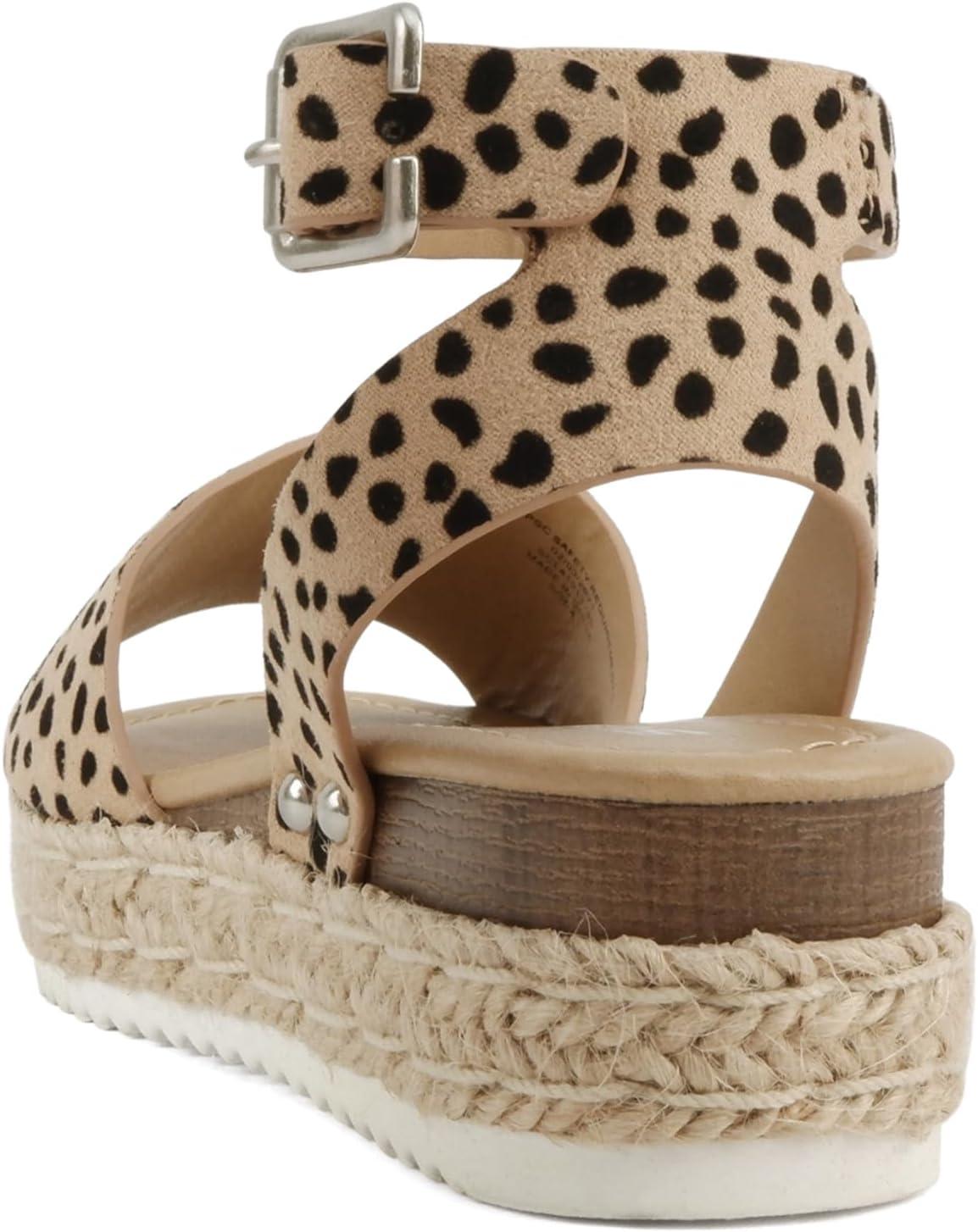 imageSoda Little KidsChildrenGirls TopicIIS Espadrille Flatform Wedge Open Toe SandalsLeopard