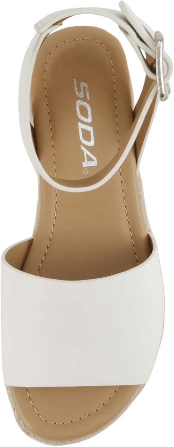 imageSoda Little KidsChildrenGirls TopicIIS Espadrille Flatform Wedge Open Toe SandalsOffwhite