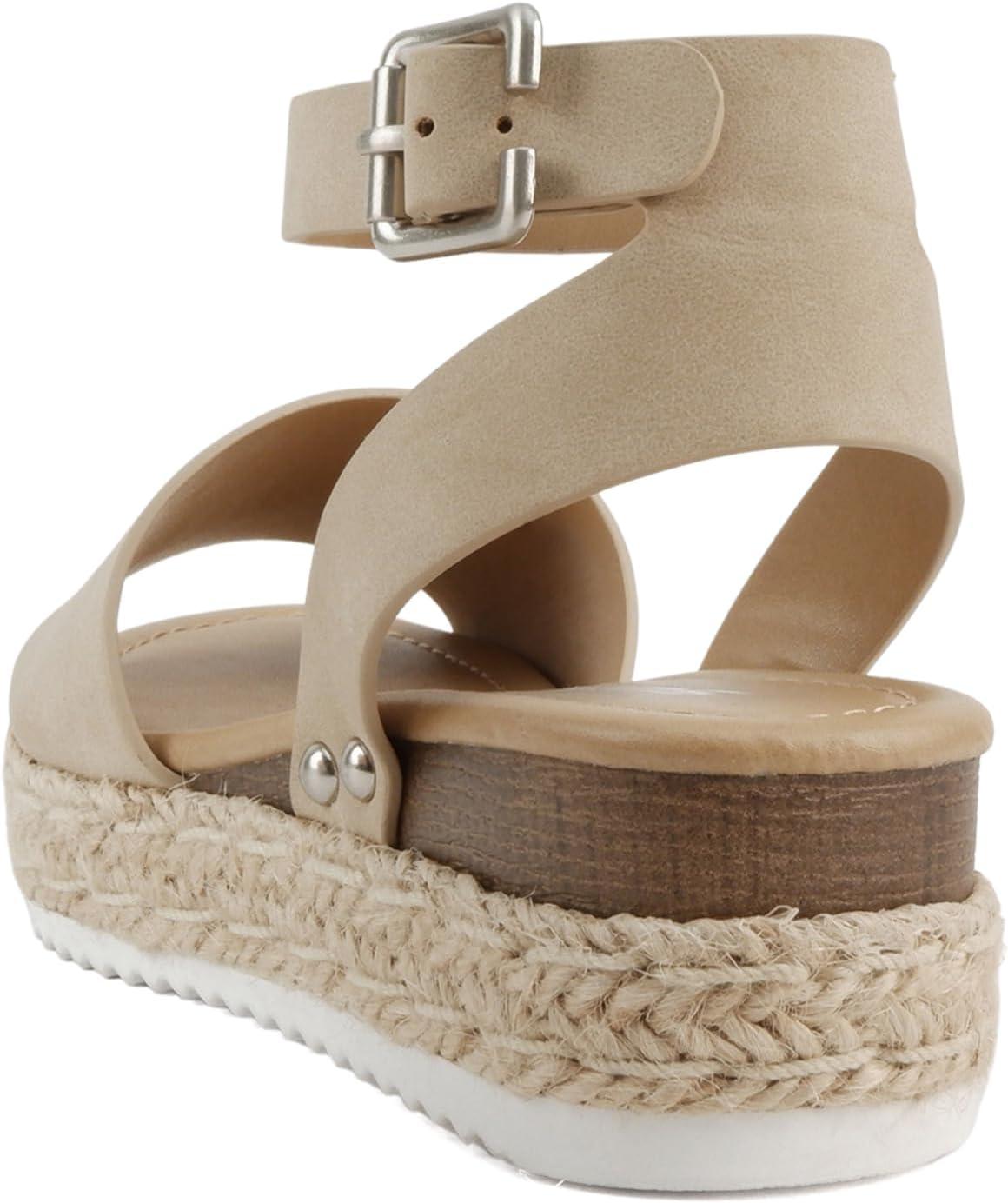 imageSoda Little KidsChildrenGirls TopicIIS Espadrille Flatform Wedge Open Toe SandalsTaupe Nubuck