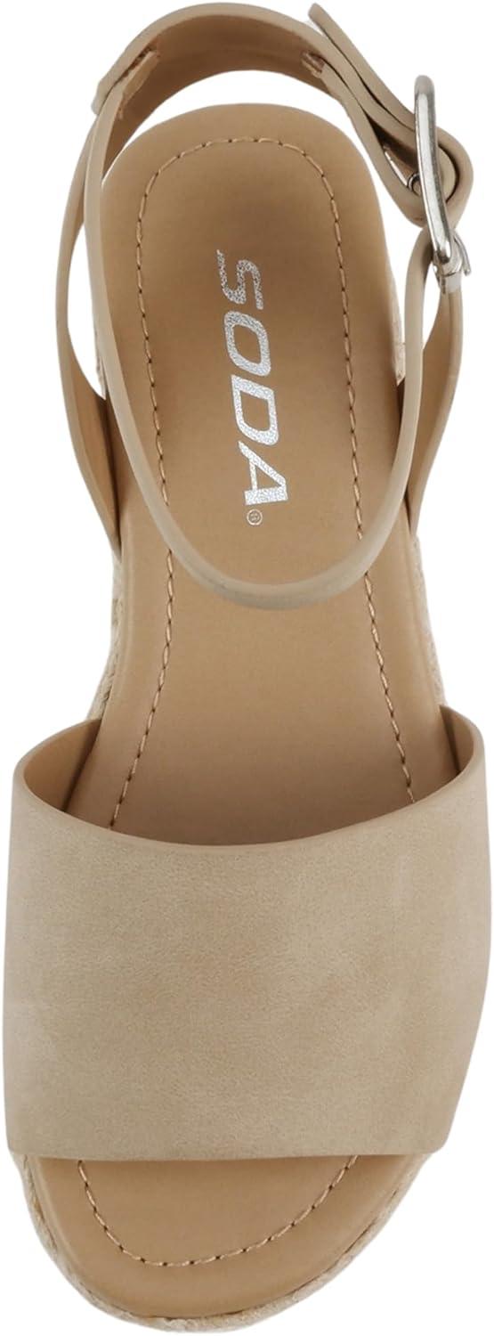 imageSoda Little KidsChildrenGirls TopicIIS Espadrille Flatform Wedge Open Toe SandalsTaupe Nubuck