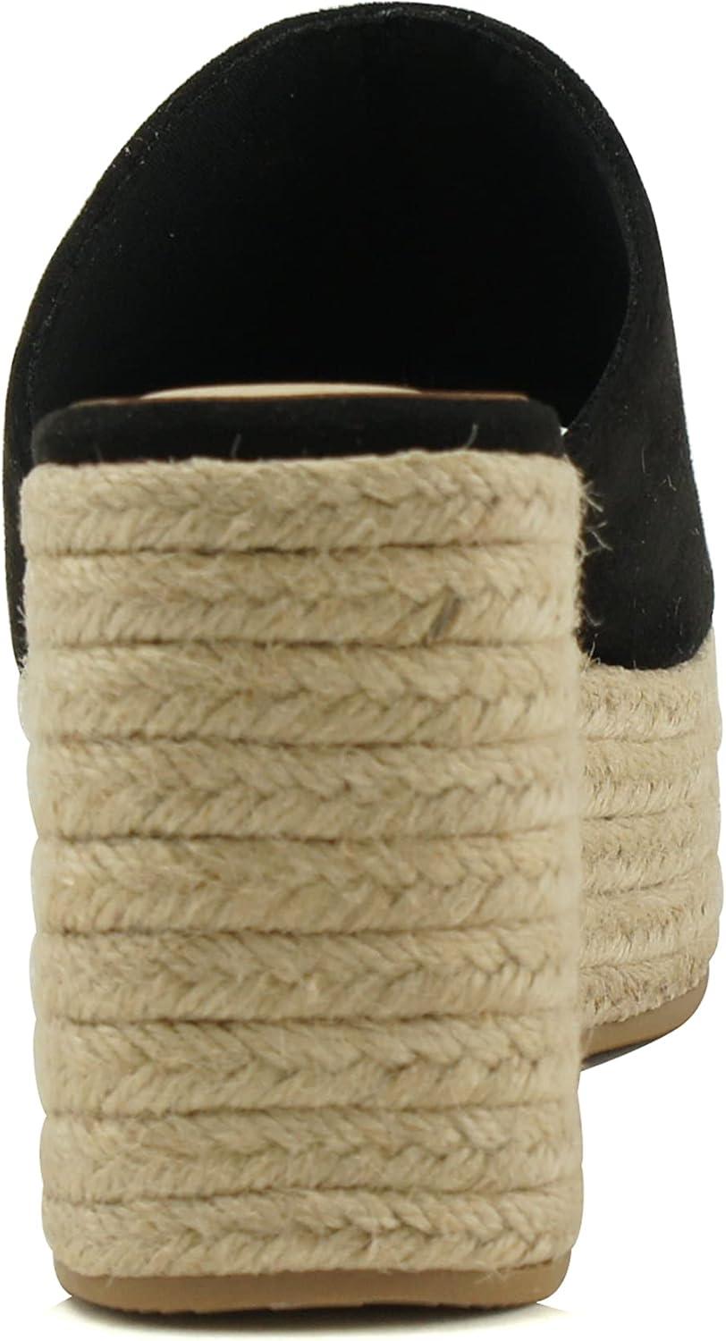 imageSoda MEIMEI  Women Open Toe High Wedge Jute Espadrille Fashion Slide Sandals
