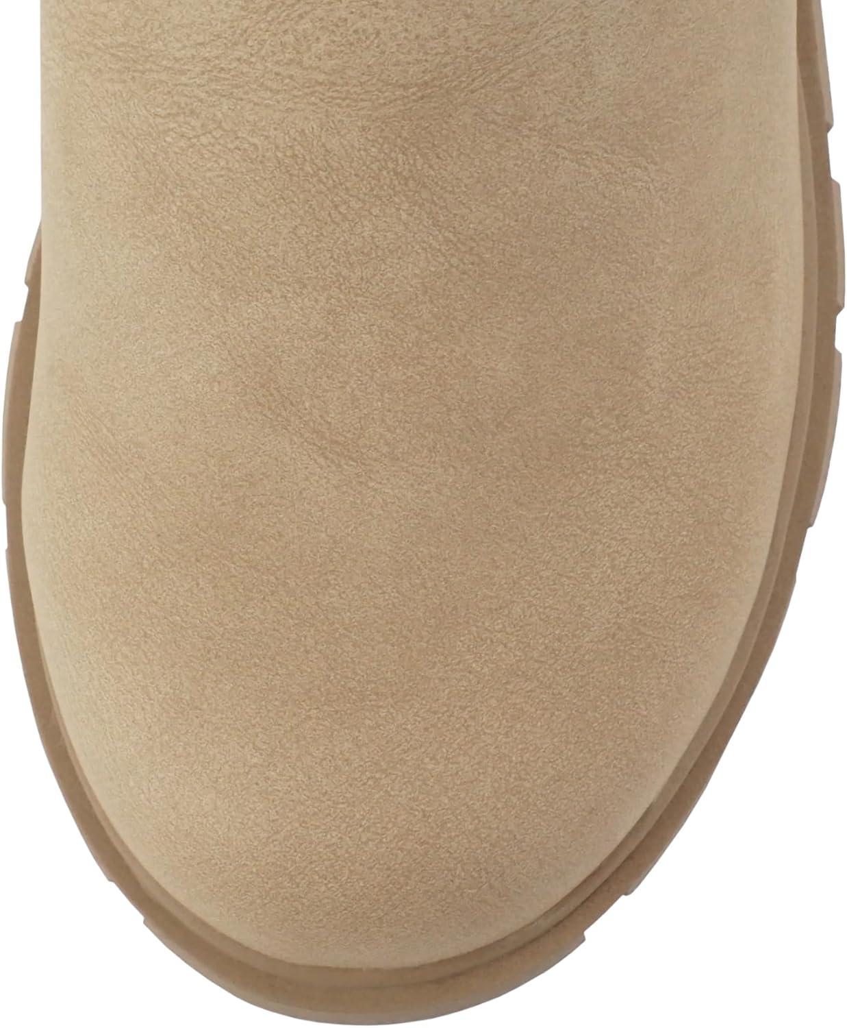 imageSoda PIONEER2 KidsGirlsChildren Lug Sole Low Heel Chelsea Fashion Ankle Bootie wDouble Elastic GoreBeige Nubuck