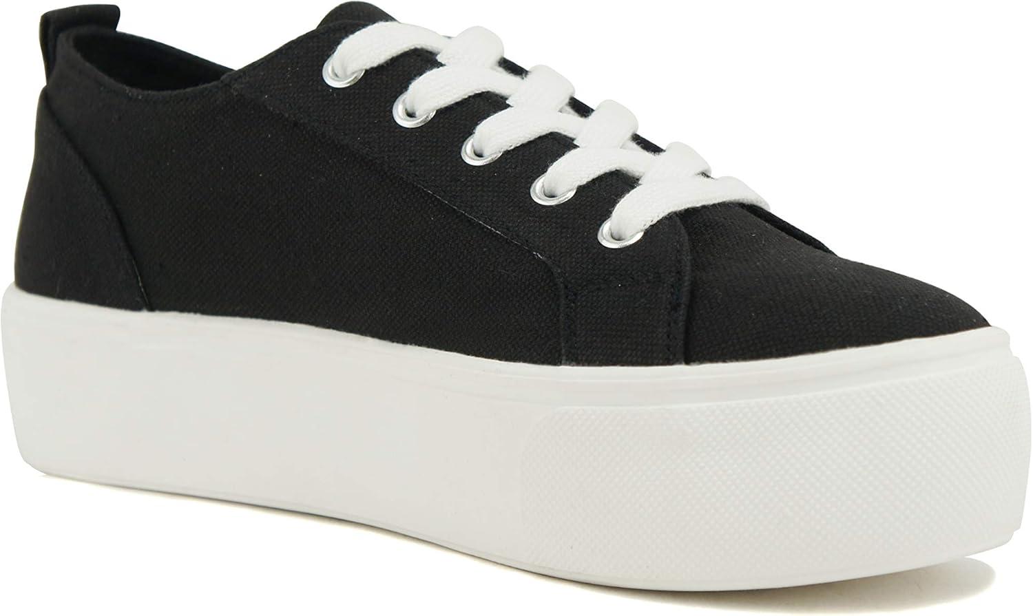 imageSoda Petal  Women Double Deck Bottom Sole Fashion Sneakers with Padded Comfortable SockBlack