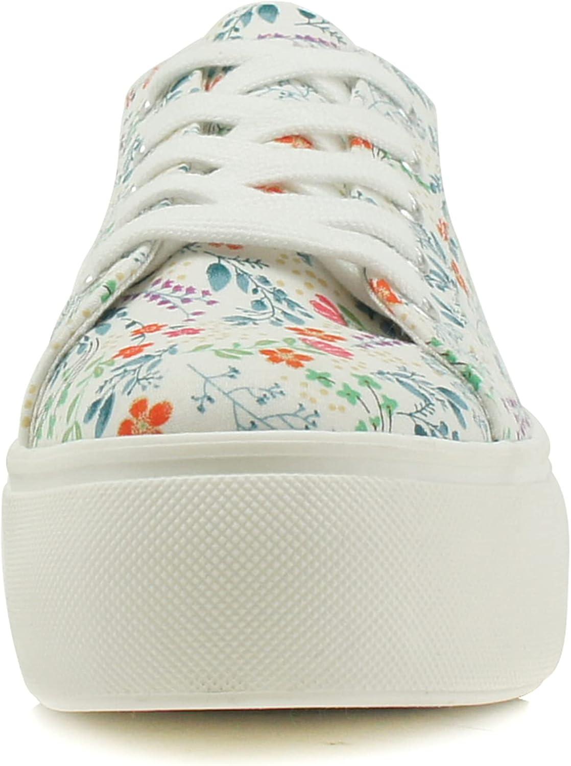 imageSoda Petal  Women Double Deck Bottom Sole Fashion Sneakers with Padded Comfortable SockFlower Multi