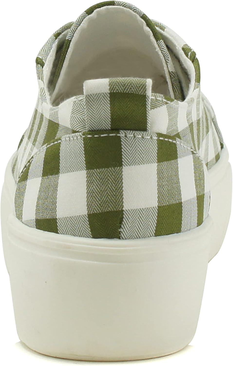 imageSoda Petal  Women Double Deck Bottom Sole Fashion Sneakers with Padded Comfortable SockGingham Khaki