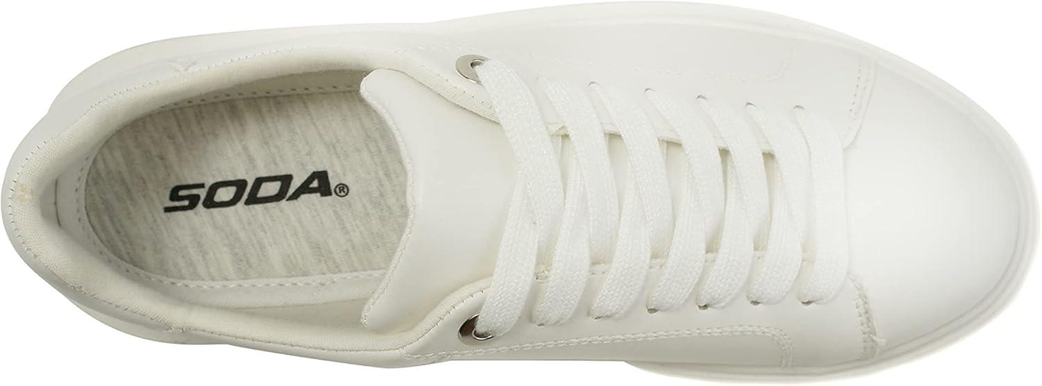 imageSoda RETAIN Women Fashion Laceup Low Top Padded Comfortable Cushion Sole Sock Fashion Sneakers