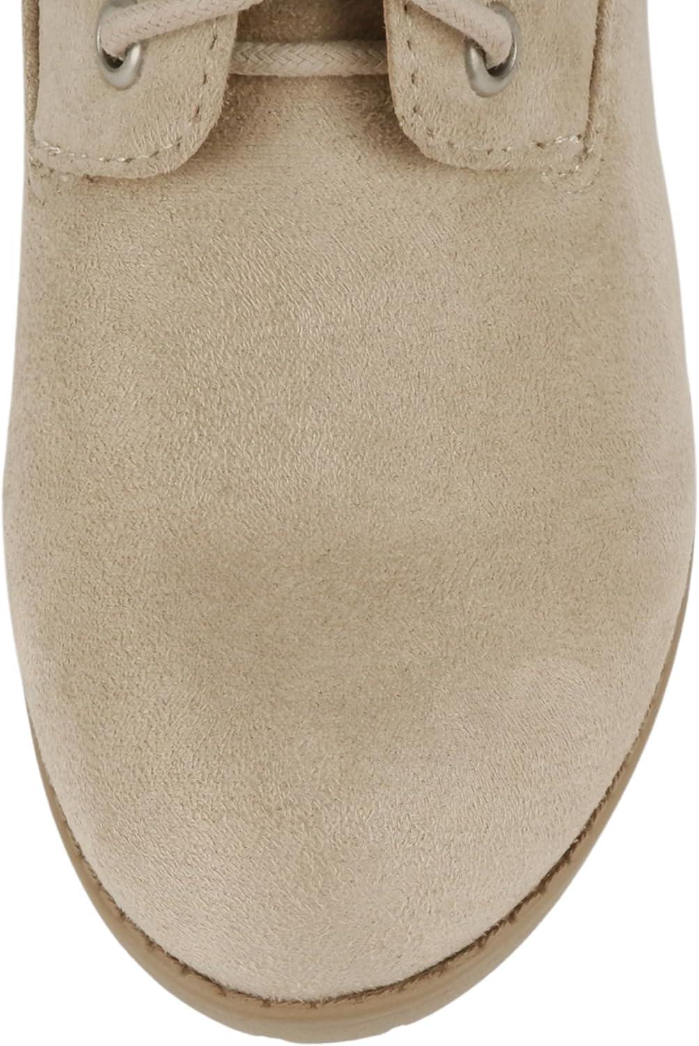 imageSoda Second Lug Sole Chunky Heel Combat Ankle Bootie Lace up wSide ZipperLt Wheat Imitation Suede
