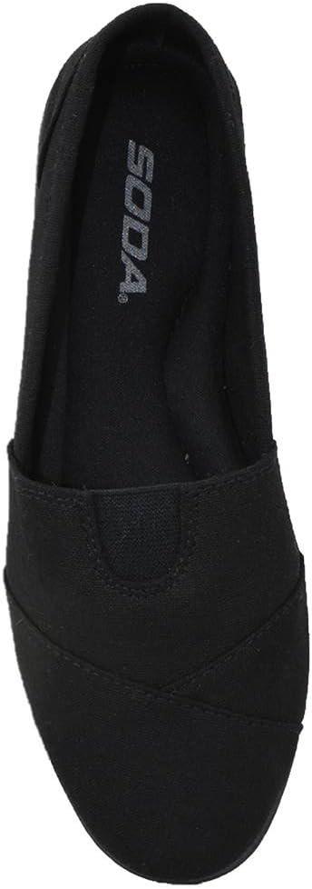 imageSoda Shoes Womens Obji Round Toe Casual Flat with Padded InsoleAll Black