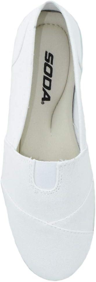 imageSoda Shoes Womens Obji Round Toe Casual Flat with Padded InsoleAll White