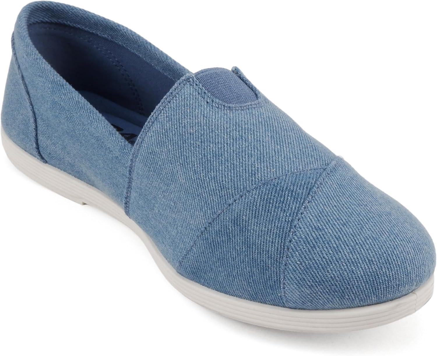 imageSoda Shoes Womens Obji Round Toe Casual Flat with Padded InsoleDenim Blue