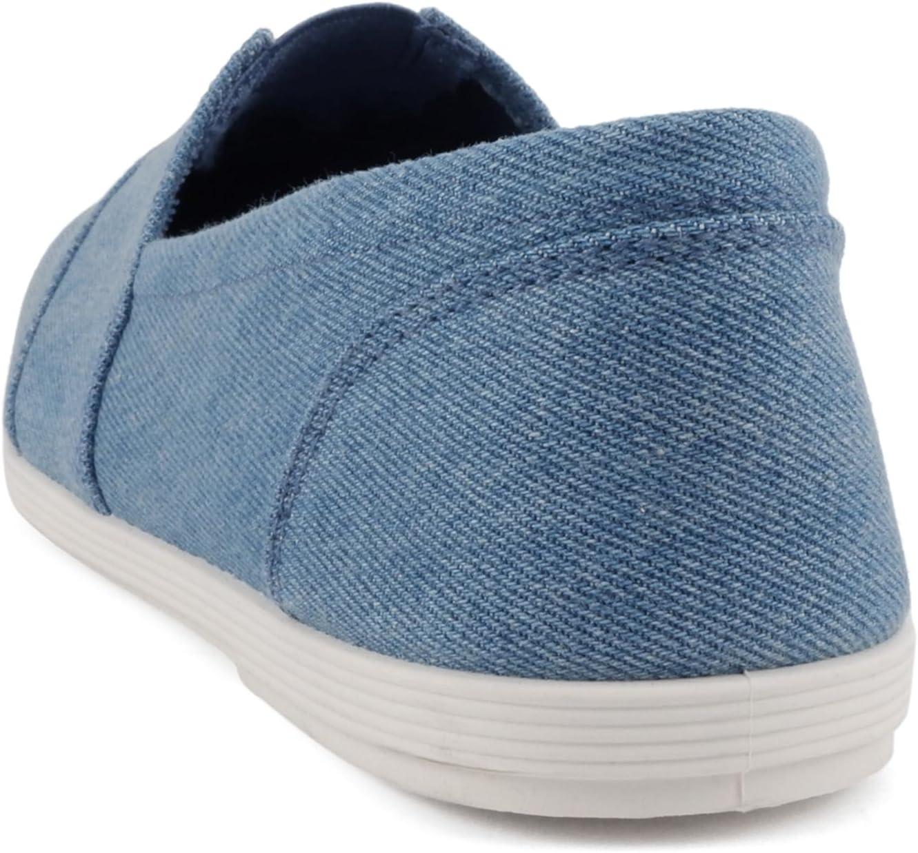 imageSoda Shoes Womens Obji Round Toe Casual Flat with Padded InsoleDenim Blue