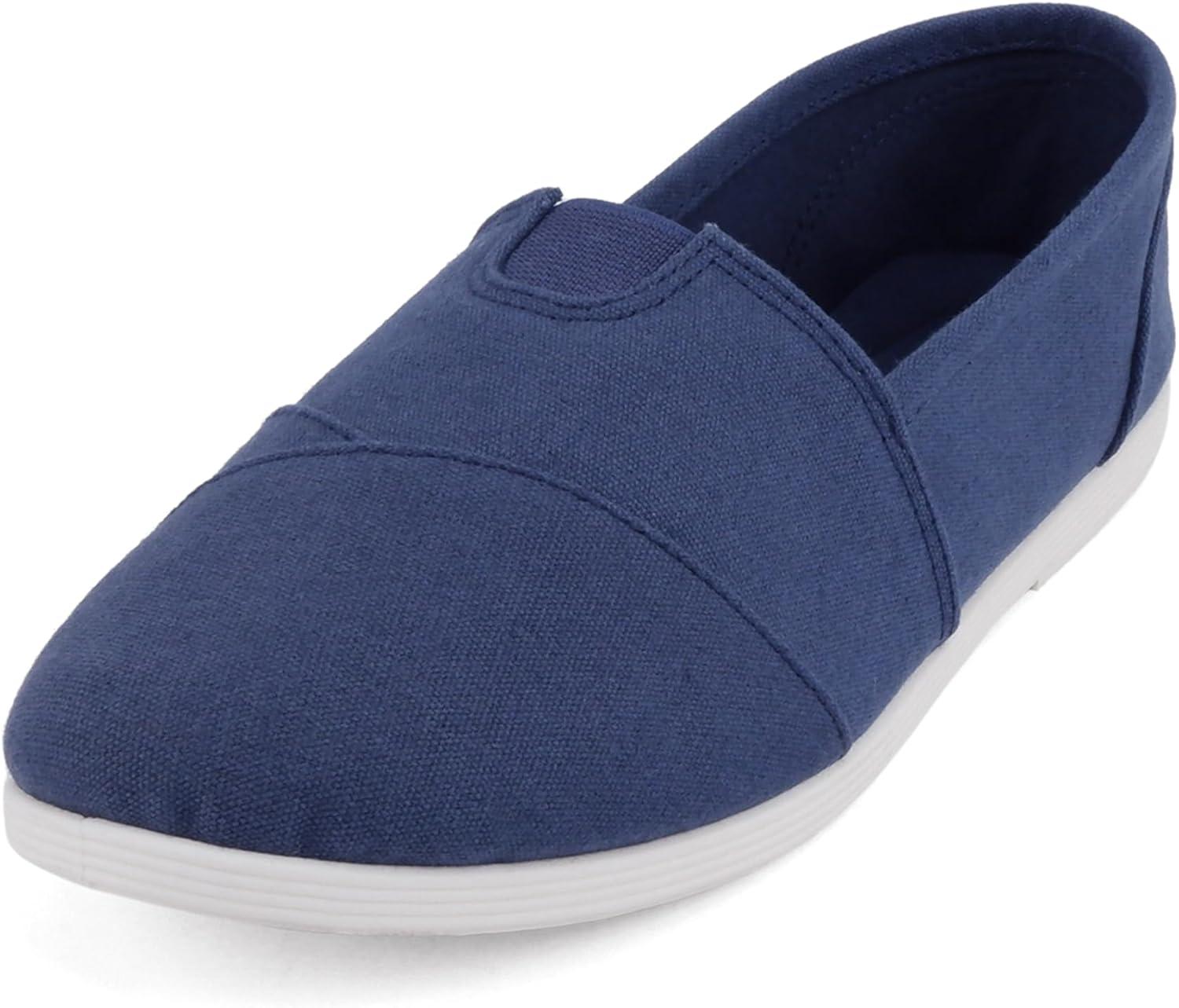 imageSoda Shoes Womens Obji Round Toe Casual Flat with Padded InsoleNavy