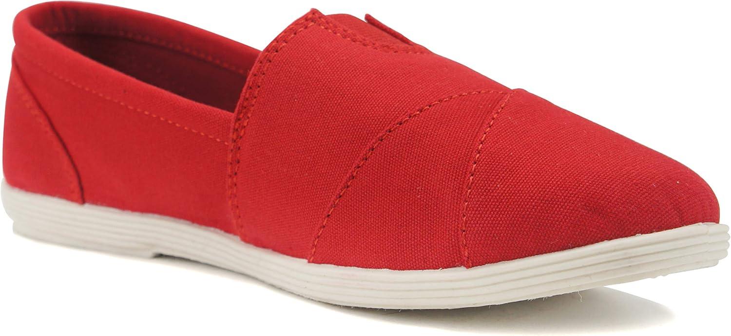 imageSoda Shoes Womens Obji Round Toe Casual Flat with Padded InsoleRed
