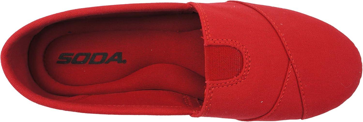 imageSoda Shoes Womens Obji Round Toe Casual Flat with Padded InsoleRed