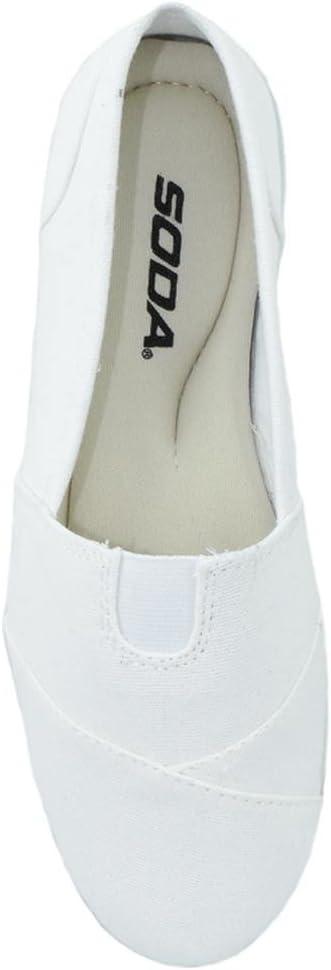 imageSoda Shoes Womens Obji Round Toe Casual Flat with Padded InsoleWhite
