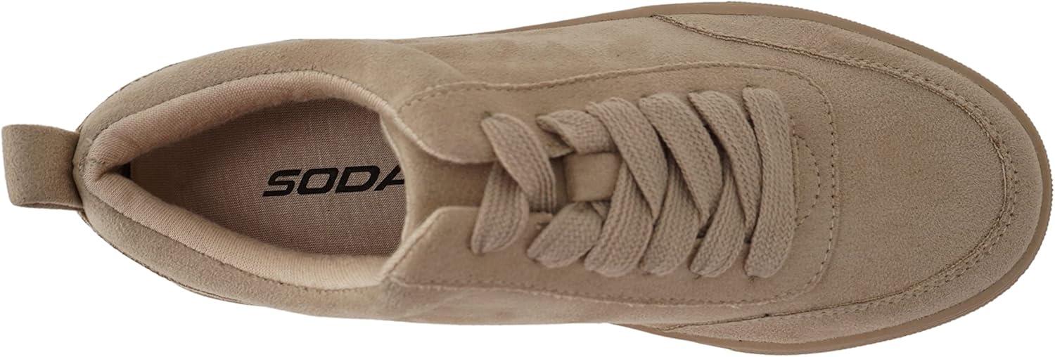 imageSoda Slick  Women Low Top Style Padded Insole Fashion LaceUp SneakersLtwheat Imsu