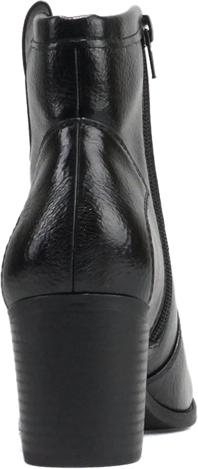 imageSoda TELLER  Womens Western Cowboy Boots with Stitched Detailing Pointed Toe and Low Block HeelBlack Metallic