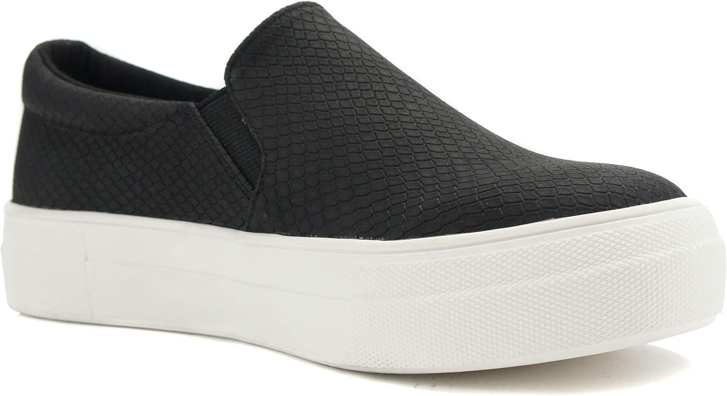 imageSoda TOPSHOE ave Hike Platform Slip On Sneaker wCushion FoamBlack Corbra
