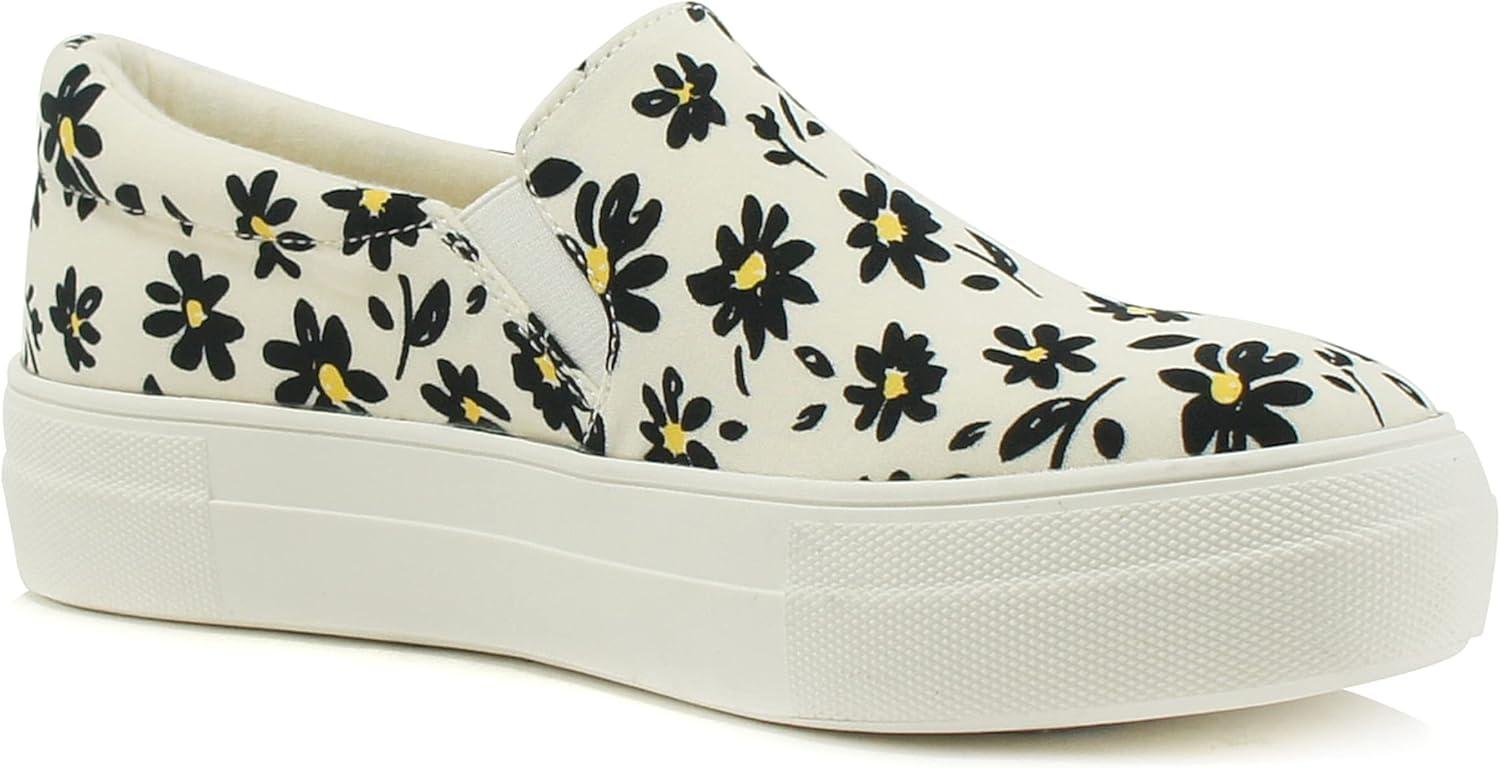 imageSoda TOPSHOE ave Hike Platform Slip On Sneaker wCushion FoamDaisy Beige