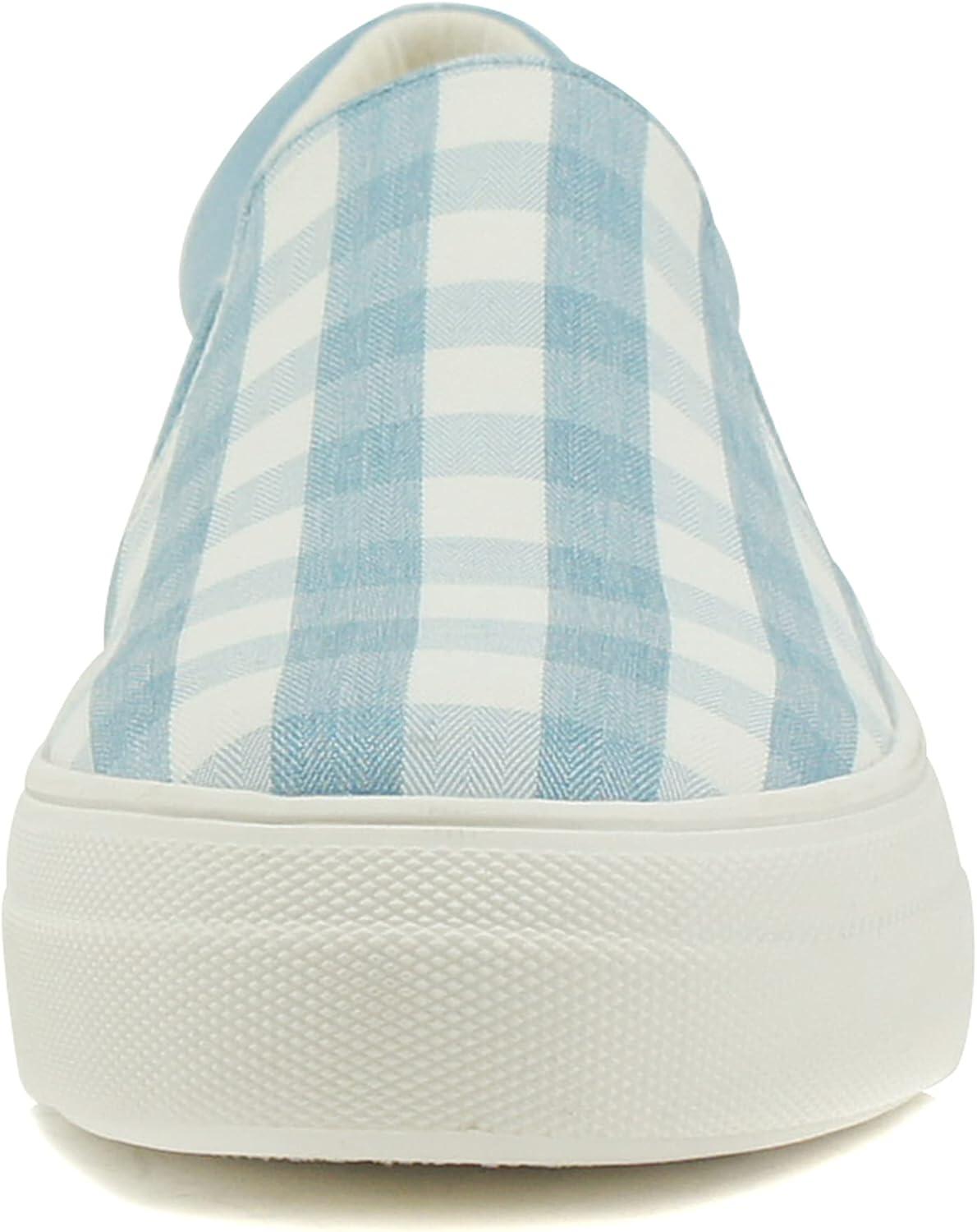 imageSoda TOPSHOE ave Hike Platform Slip On Sneaker wCushion FoamGingham Blue
