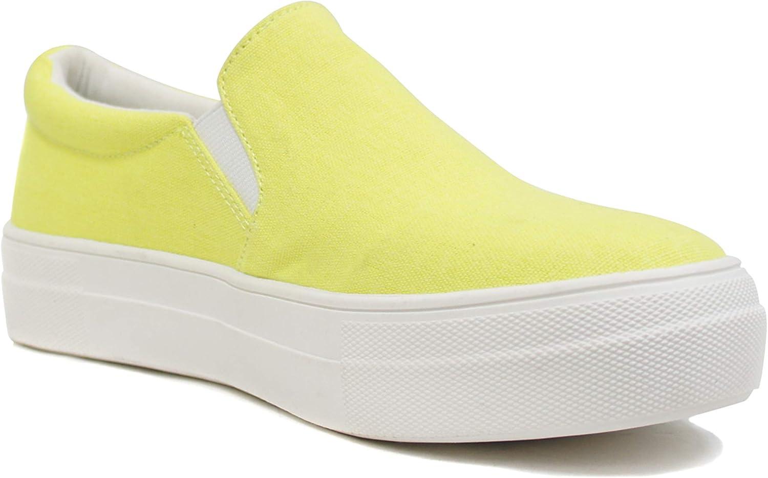 imageSoda TOPSHOE ave Hike Platform Slip On Sneaker wCushion FoamNeon Yellow