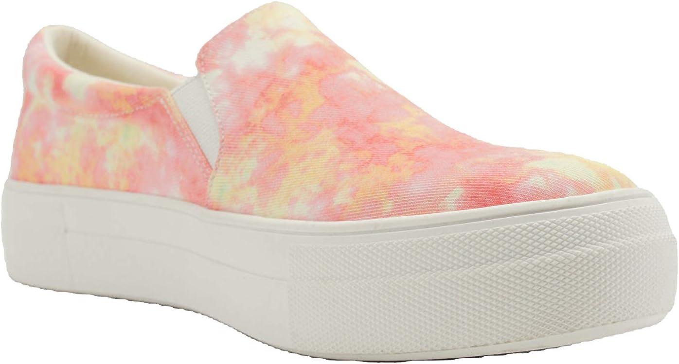 imageSoda TOPSHOE ave Hike Platform Slip On Sneaker wCushion FoamPinkYellow Tie Dye