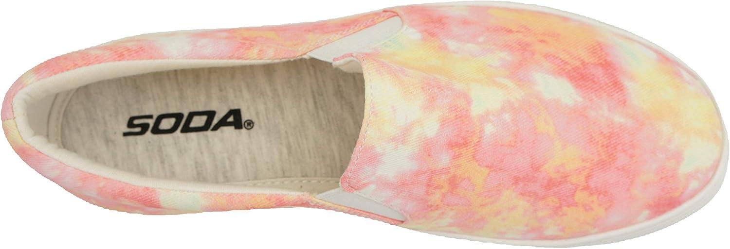 imageSoda TOPSHOE ave Hike Platform Slip On Sneaker wCushion FoamPinkYellow Tie Dye
