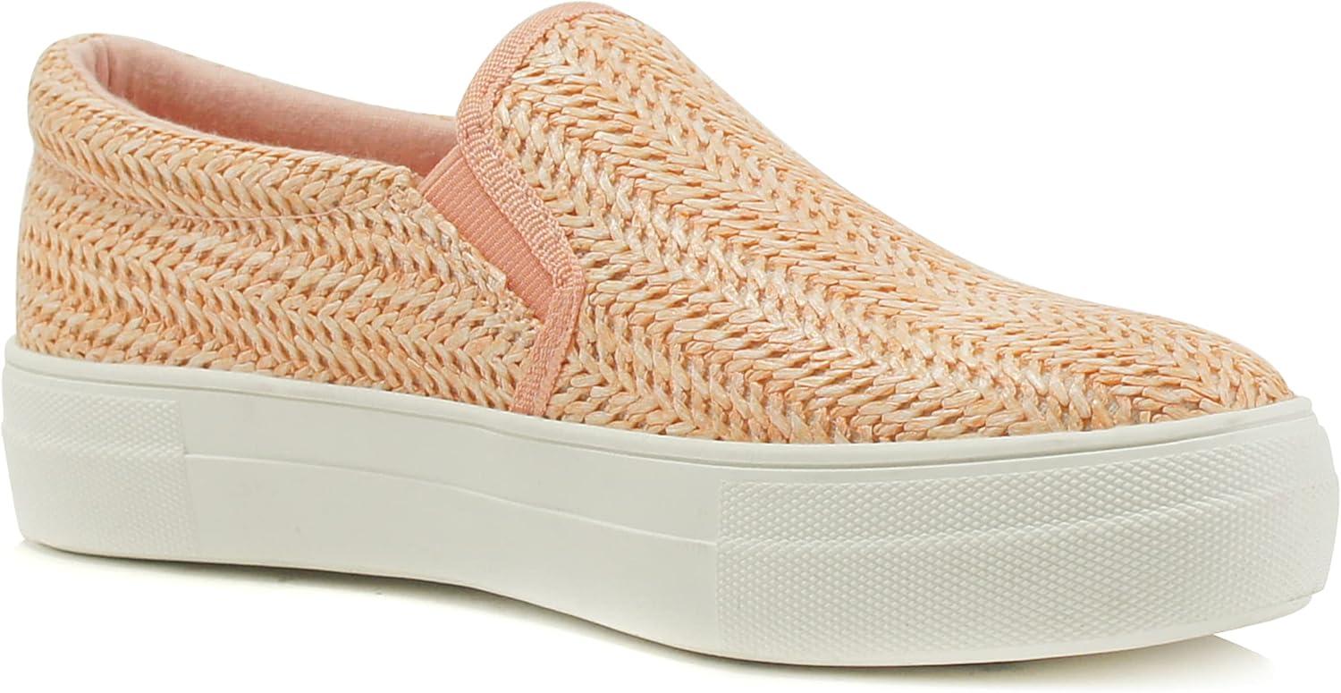 imageSoda TOPSHOE ave Hike Platform Slip On Sneaker wCushion FoamRaffia Lmauve