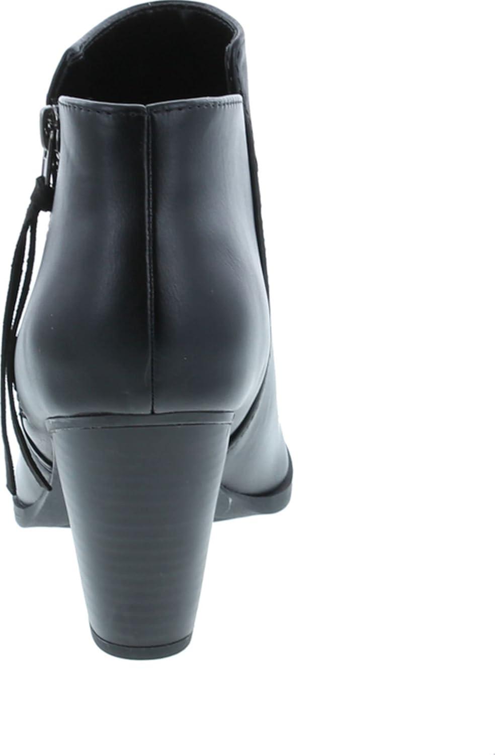 imageSoda Womens Ages Tassel Zip Chunky Heel BootieBlack Pu