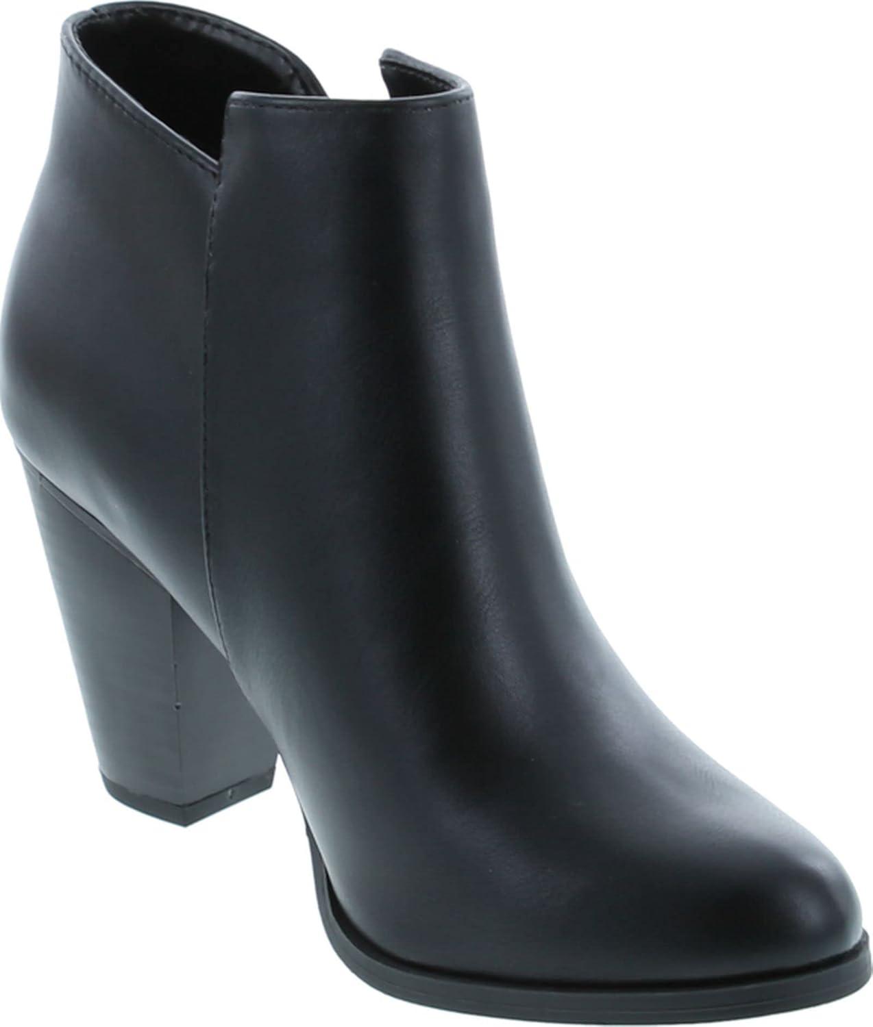imageSoda Womens Ages Tassel Zip Chunky Heel BootieBlack Pu