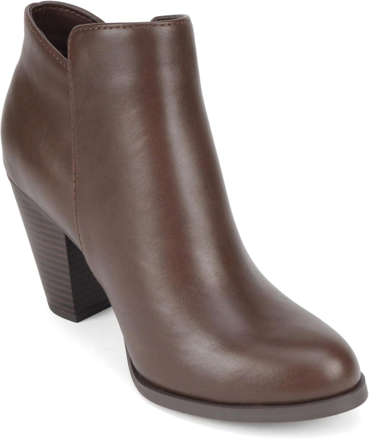 imageSoda Womens Ages Tassel Zip Chunky Heel BootieBrown Pu
