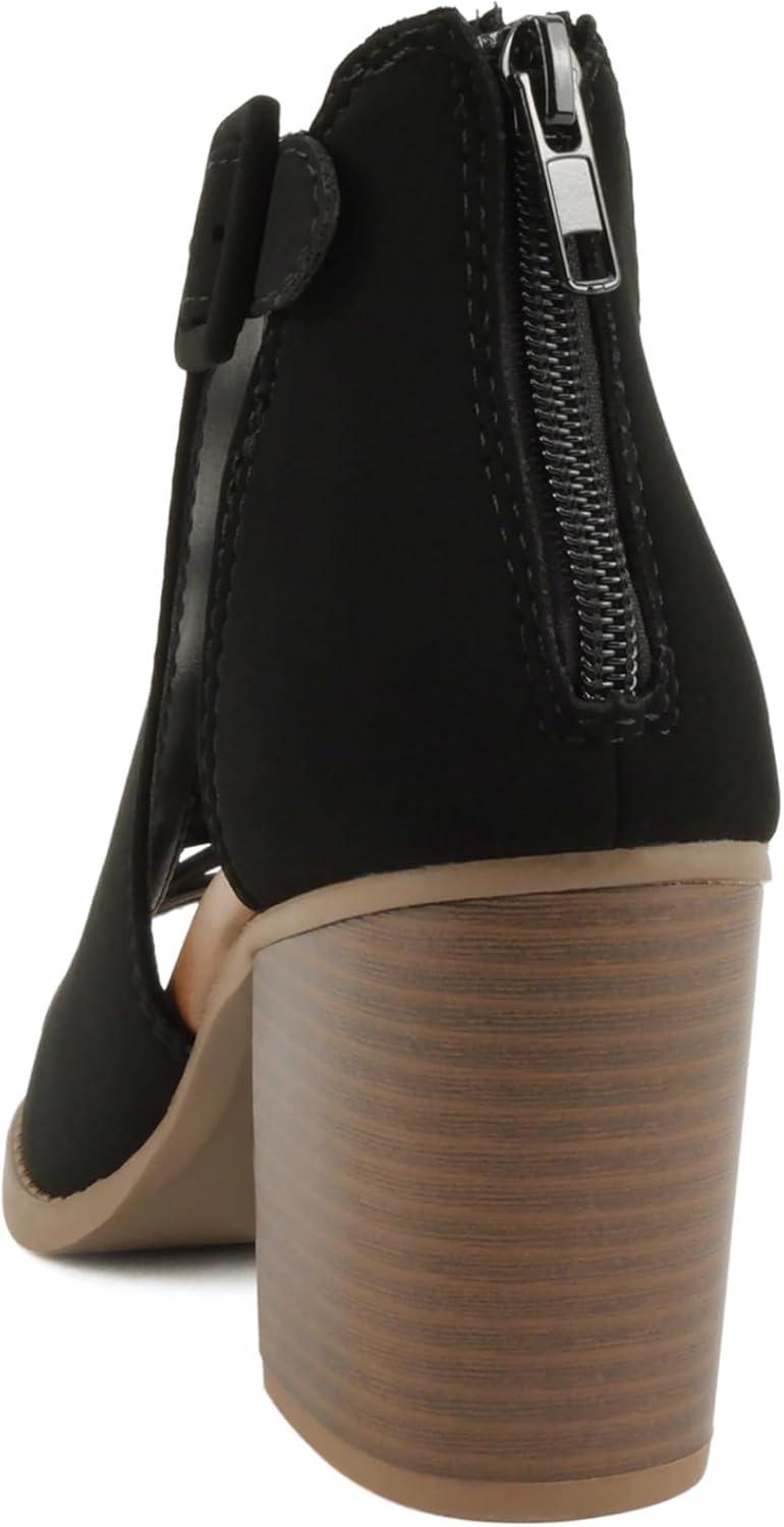 imageSoda Womens Fashion Aran Open Toe Heel SandalBlack Nubuck