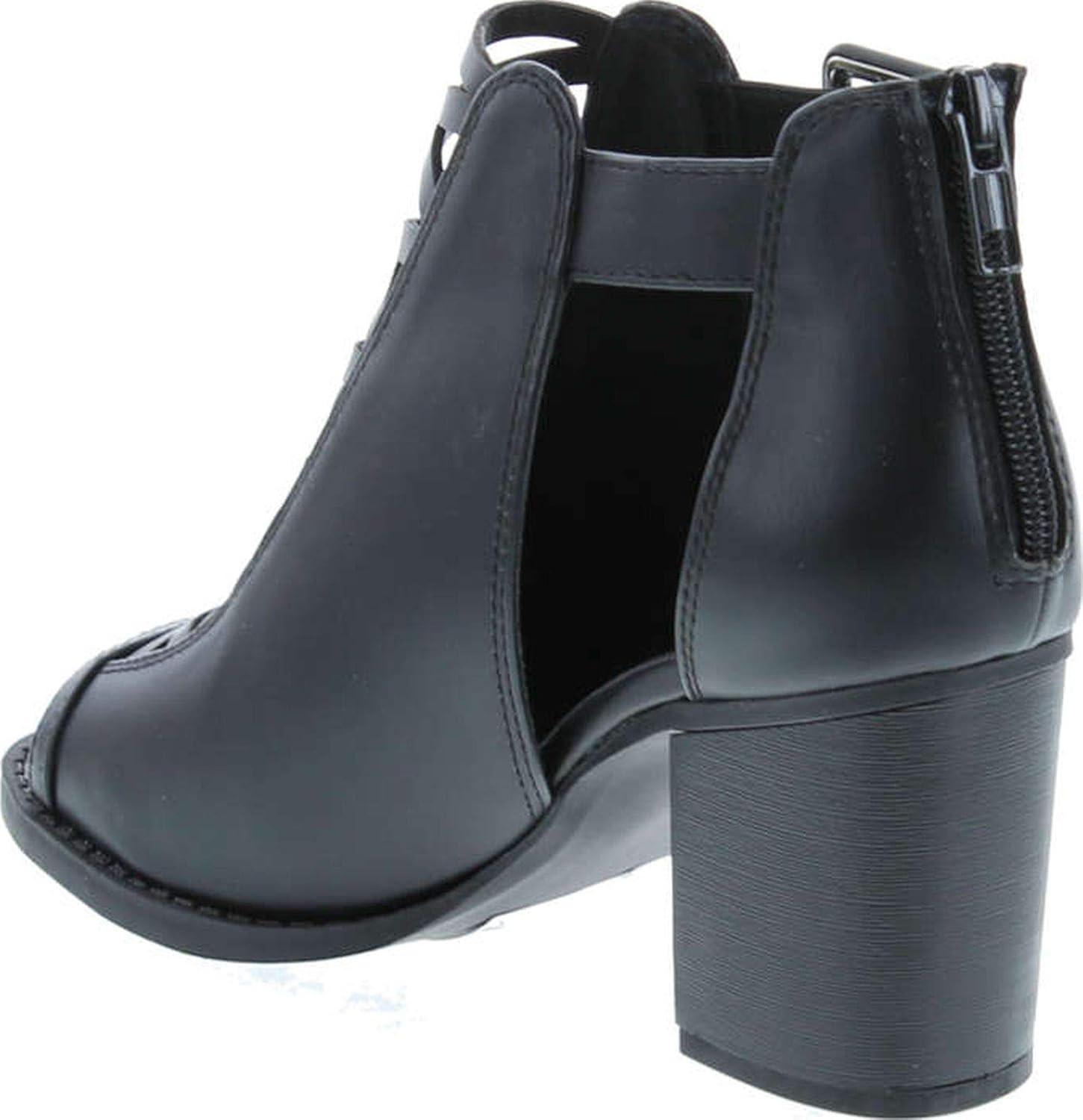 imageSoda Womens Fashion Aran Open Toe Heel SandalBlack Pu