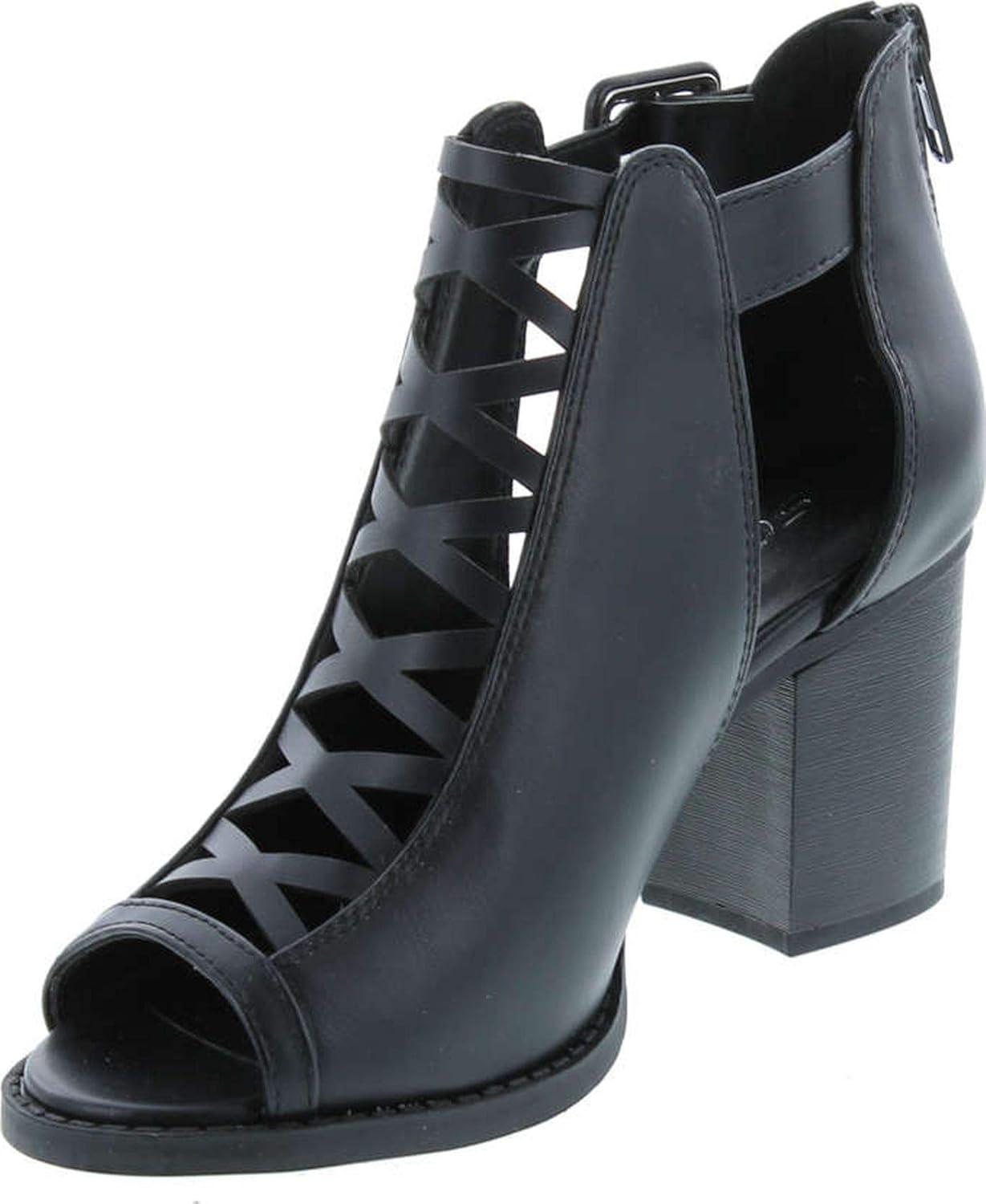 imageSoda Womens Fashion Aran Open Toe Heel SandalBlack Pu