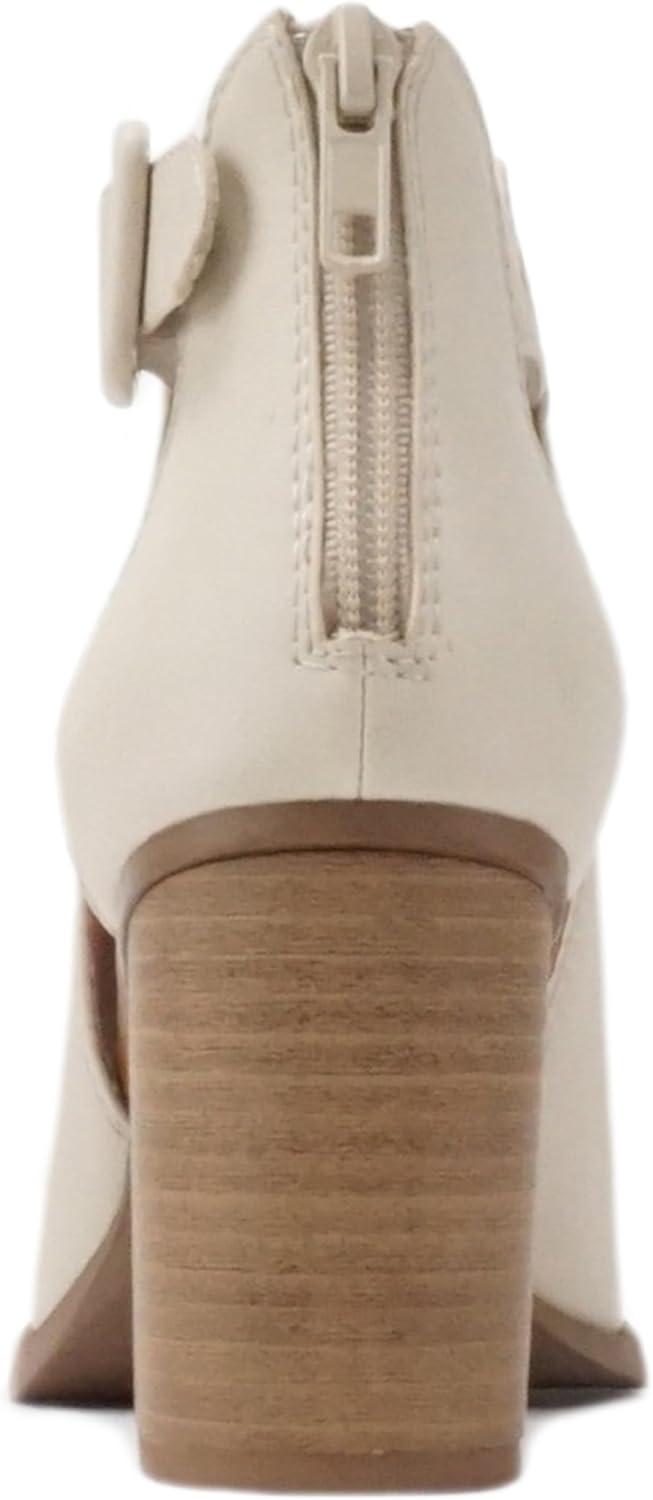 imageSoda Womens Fashion Aran Open Toe Heel SandalDark Nude Pu