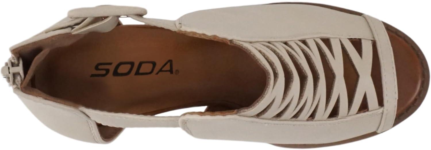 imageSoda Womens Fashion Aran Open Toe Heel SandalDark Nude Pu