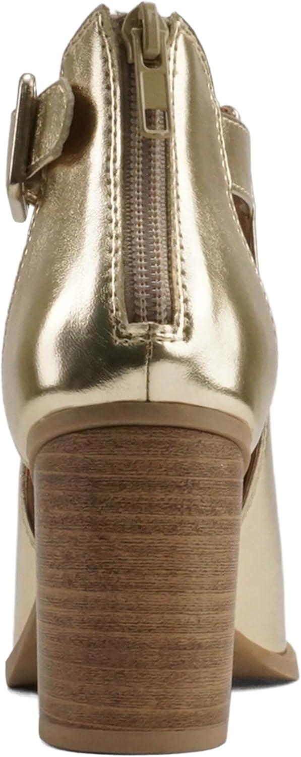 imageSoda Womens Fashion Aran Open Toe Heel SandalLight Gold Pu