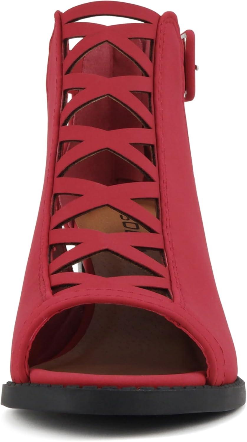 imageSoda Womens Fashion Aran Open Toe Heel SandalLipstick Nubuck