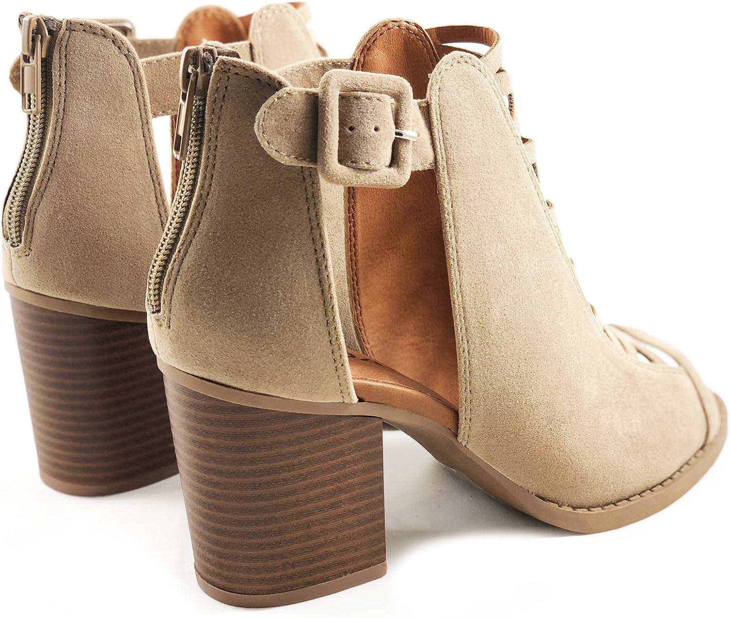 imageSoda Womens Fashion Aran Open Toe Heel SandalNatural Nbpu