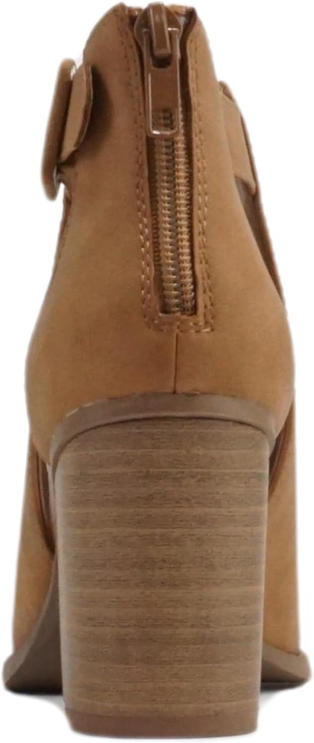 imageSoda Womens Fashion Aran Open Toe Heel SandalTan Nubuck