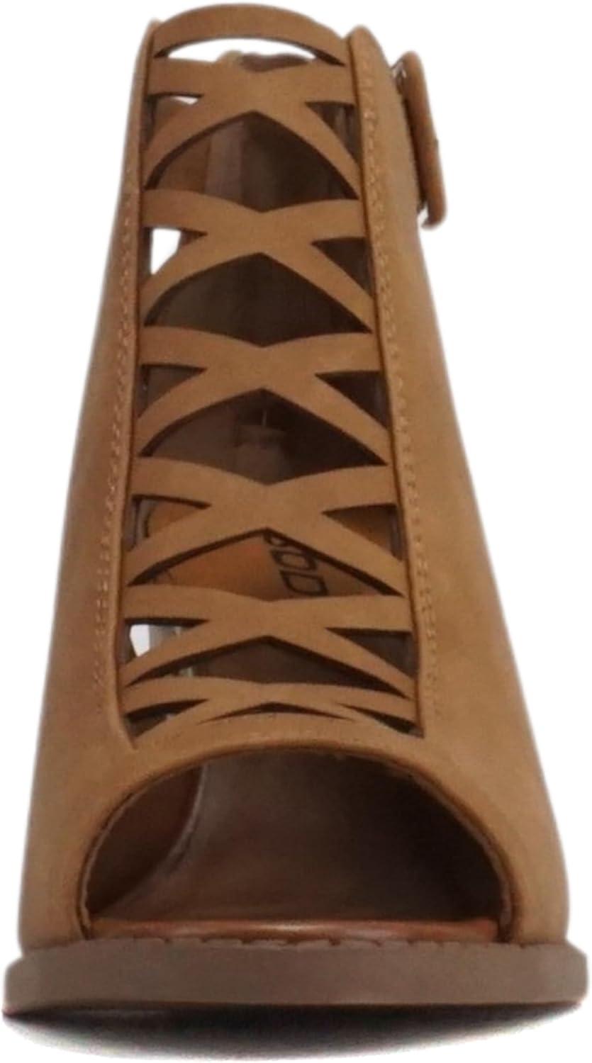 imageSoda Womens Fashion Aran Open Toe Heel SandalTan Nubuck