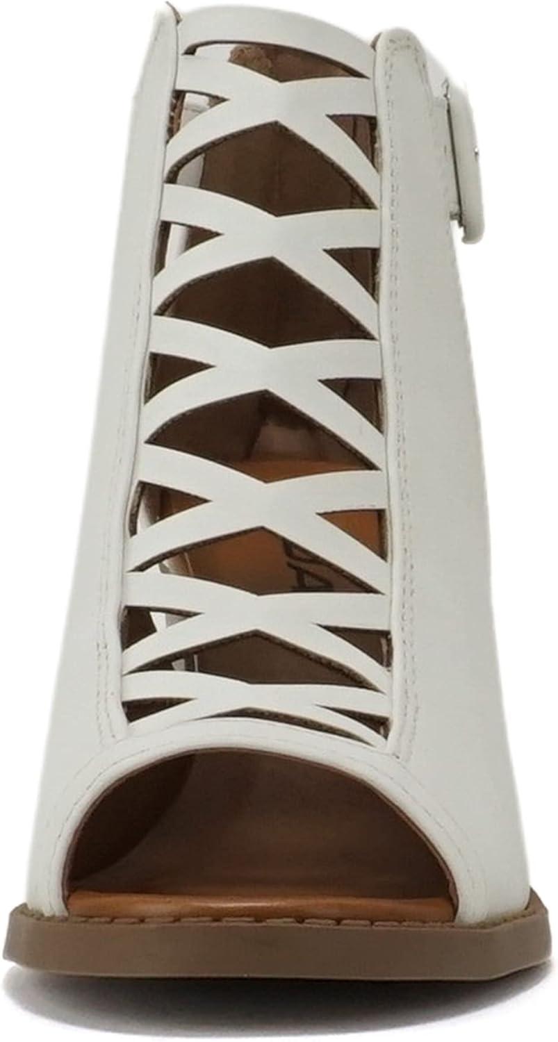 imageSoda Womens Fashion Aran Open Toe Heel SandalWhite Nubuck