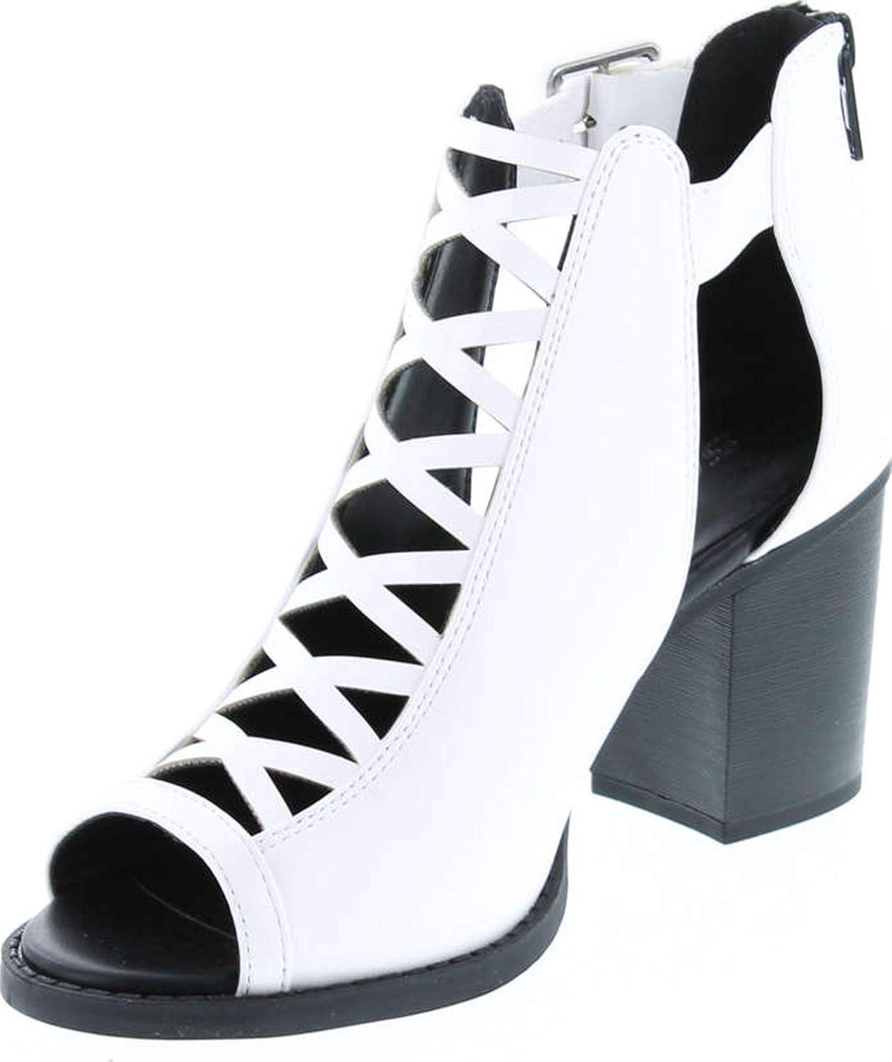imageSoda Womens Fashion Aran Open Toe Heel SandalWhite Pu