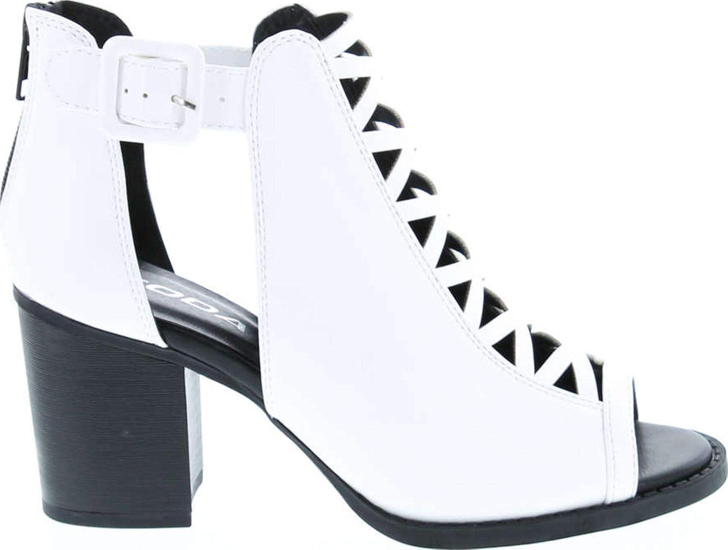 imageSoda Womens Fashion Aran Open Toe Heel SandalWhite Pu