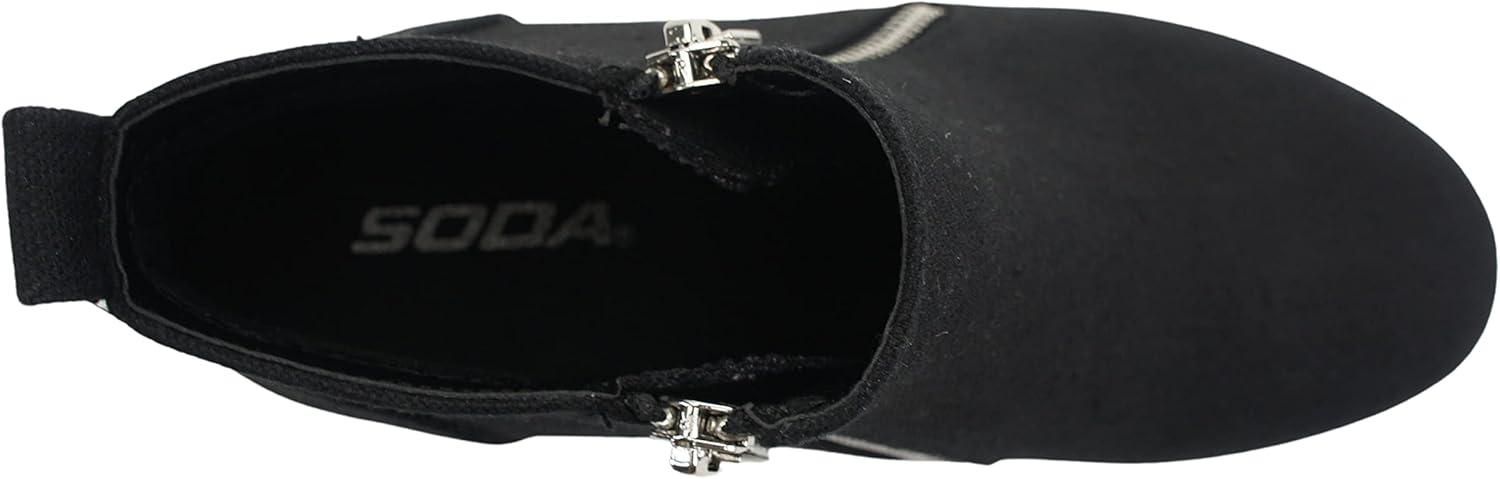 imageSoda Womens Taylor Nubuck Hight Top Slip On Fashion SneakersBlack Canvas