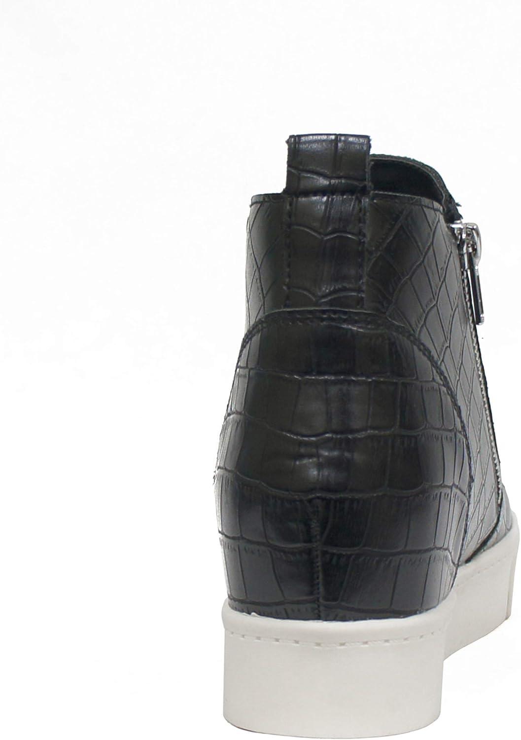 imageSoda Womens Taylor Nubuck Hight Top Slip On Fashion SneakersBlack Crocco